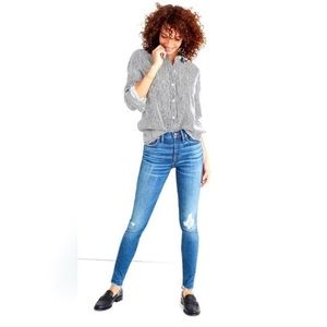 Madewell 9” High Rise Skinny Distressed Jeans in Allegra Wash